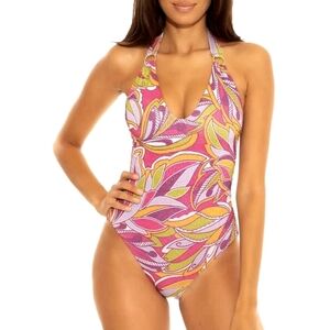 BECCA Psychedelica Halter One-Piece Shimmery Swimsuit ~ NWT
